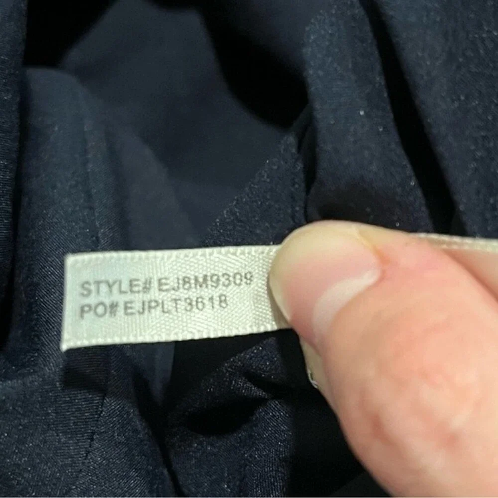 Eliza J. Navy Blue One Shoulder Illusion Ruffle Mermaid Gown Size 6 - Picture 11 of 14